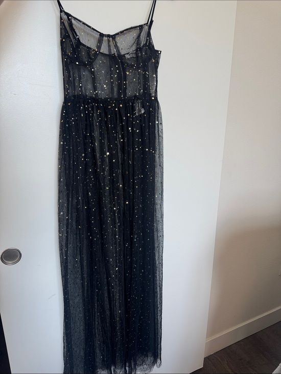 Showpo. Dresses & Skirts - Showpo Black Mesh Dress with Gold Star Accents